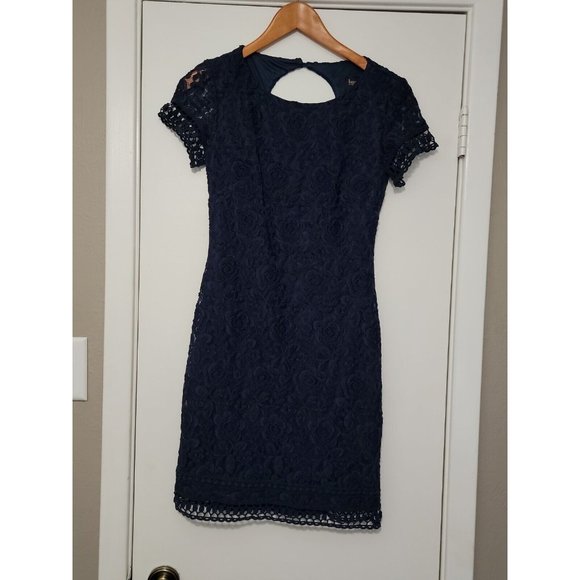 Laundry by Shelli Segal Navy Blue Lace Dress Size 2‎ - Picture 1 of 5